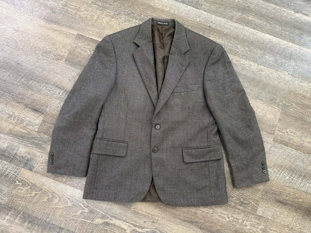 VTG Wall Street Collection Blazer Jacket Mens 40s Wool/ Lamb Excellent Brown